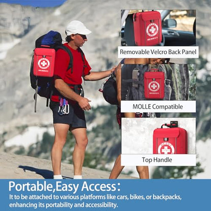 Professional Trauma First Aid Kit - Military-Grade Labelled Compartments & MOLLE System for Workplace, Outdoor, Car, Boat, Hurricane Emergencies 265 Piece Emergency Necessities Kits - size: Large