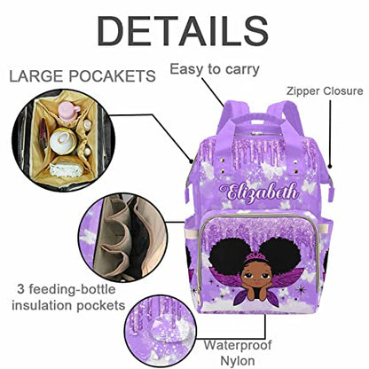 MyPupSocks Diaper Bag Personalized with Name, Multifunction Custom Diaper Bag Nursing Baby Bags Nappy Bag for Baby Girl Boy, Large Capacity Shoulder Bag Casual Daypack Travel Backpack for Mom - color: Multi 21
