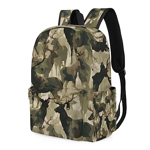 Camouflage Military Kids Backpack for Boys Girls Deer Animal Preschool Toddler Backpack Kindergarten Nursery Bookbag Travel Children Lightweight School Bag - color: Camouflage