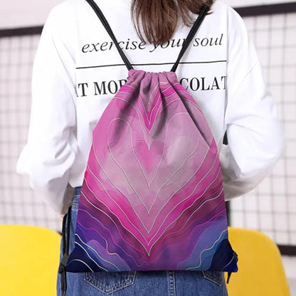 Drawstring Backpack Draw String Bag Waterproof for Sports Gym Beach Travel Cute Aesthetic Sackpack Men Women (13"×17")-Dark Pink - color: S-22-pink