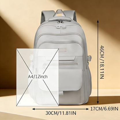 School Cute Aesthetic Backpack Girls Backpack for Students Kids Teen Girls Large Capacity Bookbags College Backpacks Laptop Lightweight Bookbag Casual Travel Daypacks School Bag（Grey） - color: Grey