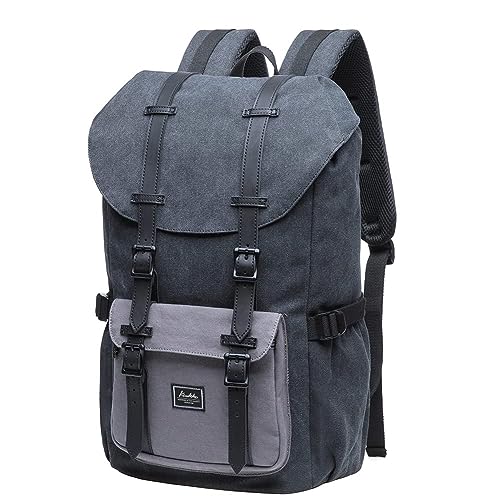 KAUKKO Laptop Outdoor Backpack Traveling Daypack Hiking Rucksack Large Capacity Bag Fits 15.6" (E5-1BG-NEW) - color: 5-1-blackgrey-new