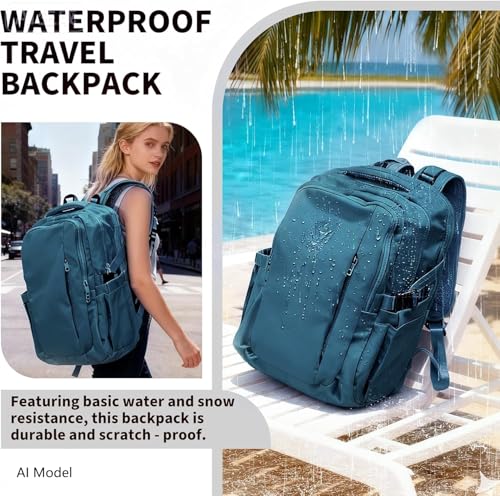 Travel Backpack for Women Men Carry on Backpack, Airline Approved Large Travel Bag Flight Approved Personal item, 15.6 Inch Laptop Backpack Casual Daypack for Weekender Hiking-DEEP BLUE - color: Deep Blue