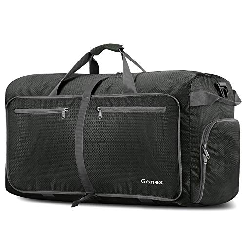 Gonex Large Foldable Travel Duffle Bag with Shoes Compartment, Packable Lightweight Water Repellent Duffel Bag for Camping Gym Weekender Bag - color: Gray, size: 150L