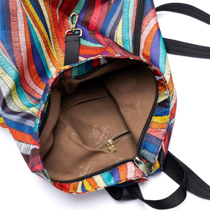 Black Butterfly Boho Backpack Purse for Women, Lightweight Fabric Daypack with Top Handle for Travel & Casual Daily Use - color: 50-multicolor