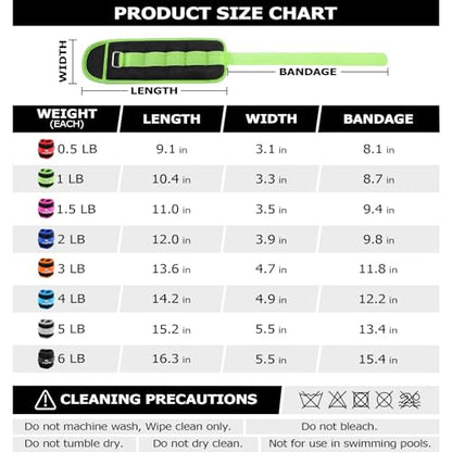 Ankle Weights for Women, Men and Kids - 1/2/3/4/6/8/10/12/15/20 LBS 1 Pair Strength Training Wrist/Leg/Arm Weight with Adjustable Strap for Jogging, Gymnastics, Aerobics, Home Fitness, Physical Therapy - style: 2Lbs Pair (1lb x 2) - Green