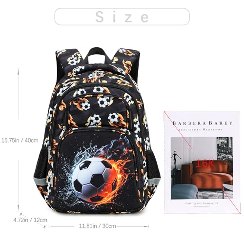 abshoo Cute Soccer School Backpack For Boys Elementary Kindergarten Kids School Bag (Soccer Black) - color: Soccer Black