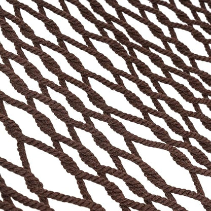 Lazy Daze Hammocks Double Rope Hammock, 2 Person Traditional Outdoor Hand Woven Cotton Rope Hammock with Spreader Bar, Carabiners, Tree Straps, Chains for Patio Yard - Max 450 Lbs, Dark Brown - color: Dark Brown
