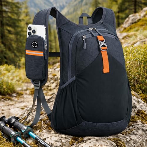 15L Hiking Backpack for Men Women, Foldable Packable Back Pack Ultralight Hiking Daypack for Travel Outdoor, Black - color: Black