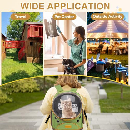 Pet Backpack Carrier, Portable and Ventilated, Oxford Cloth, Dog Cat Travel Bag with Transparent Cover 12.6", (Black, 1 Pcs), Intended for Hiking/Camping/Traveling - color: Black