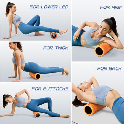 Krightlink Foam Roller High Density 18" Foam Roller for Deep Tissue Muscle Massage, Trigger Point Fitness Exercise Massage Roller Self-Myofascial Back Roller Release for Whole Body - size: 18 Inch