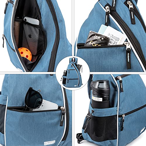 Sucipi Pickleball Bag for Men & Women,Convertible Backpack with Fence Hook - color: Sky Blue, size: Medium