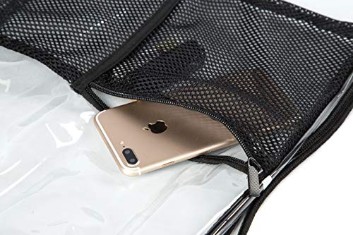 BORMELUN Clear Drawstring Backpack - Stadium Approved String Cinch Bag for Gym, Concerts, Clear Bag with Adjustable Straps Transparent