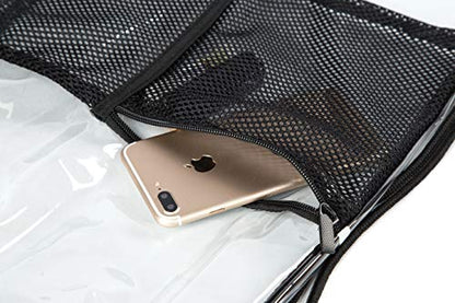 BORMELUN Clear Drawstring Backpack - Stadium Approved String Cinch Bag for Gym, Concerts, Clear Bag with Adjustable Straps Transparent