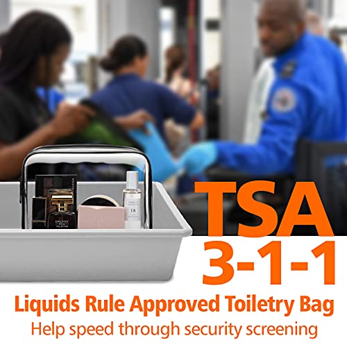PACKISM Clear Toiletry Bag - TSA Approved Toiletry Bag 3 Pack Same Medium Size, Quart Size Bag Travel Makeup Cosmetic Bag, Carry on Airport Airline Compliant Bag, Black - color: Y- Black, size: Medium Set (Standard)