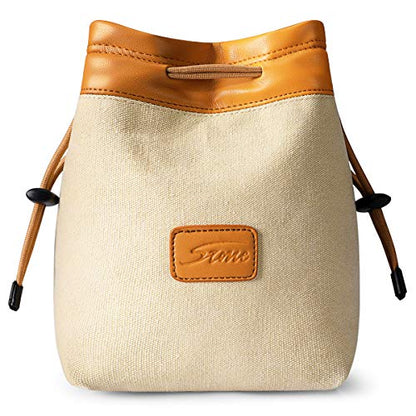 S-ZONE Soft Camera Bag DSLR Insert Handbag Drawstring Lens Case Compatible with Canon Nikon Sony - color: Brown, size: Large