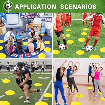 Poly Spot Markers 4.73 inch/10 inch 12 Pcs Non-Slip Rubber Agility Training Markers Floor Dots Flat Field Cones for Football, Soccer, Basketball, School Exercise Drills, Dance Practice - style: 4.73 inch 24 Pcs Orange Red (TPE)