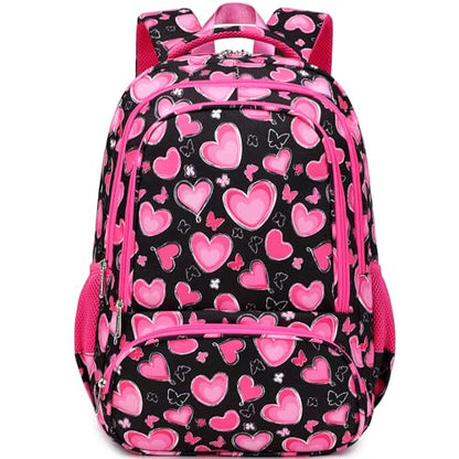 abshoo Lightweight School Backpack For Girls 6-8-10 Kindergarten Elementary Bookbag Kids School Bags (Heart) - color: Heart