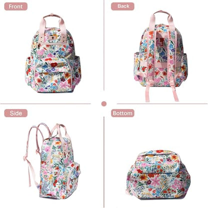 ESVAN Diaper Bag Backpack, Large Capacity Multifunction Baby Essentials Fashion Travel Pack Linen Canvas office Laptop Bag (Canvas Pink) - color: Canvas Pink