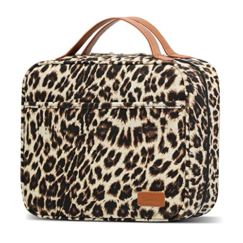 Bosidu Hanging Travel Toiletry Bag,Large Capacity Cosmetic Travel Toiletry Organizer for Women with 4 Compartments & 1 Sturdy Hook,Perfect for Travel/Daily Use/Christmas - color: Z-Leopard Print