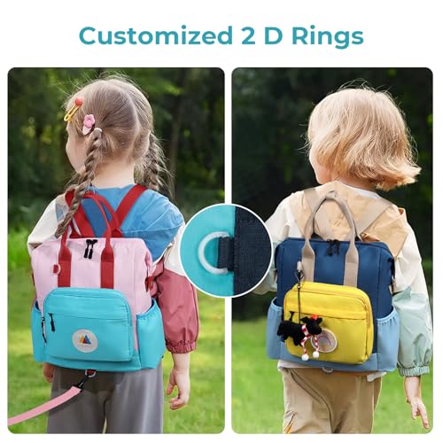 CLUCI Toddler Backpack Kids Backpacks For Boys Preschool Kindergarten Elementary Daycare Backpack For School & Travel Bookbag with 4 Detachable Cute Patches - color: Blue Brown and Red