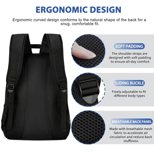 LARIPOP Soccer Backpack with Ball Holder & Shoe Compartment Large Capacity Sports Bag for Training - color: black