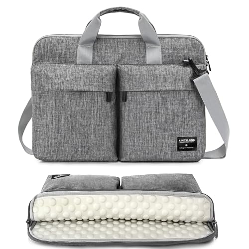 KINGSLONG 15.6 inch Laptop Shoulder Bag, Slim Shockproof Computer Sleeve Notebook Ultrabooks Carrying Case Handbag Cover Fit for Acer Asus Dell Lenovo HP Toshiba, Gray - color: Grey, size: 15 - 15.6 Inch