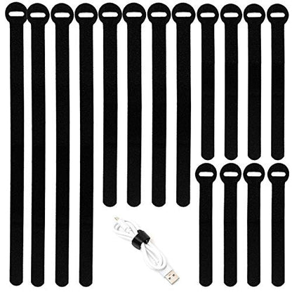 150PCS Reusable Cable Ties - 4+6+8+10inch Multi-Purpose Cable management Hook & Loop Cable Straps Wire Ties,Adjustable Fastening Cord Organizer,Cable Organizer for Home,Office and Data Centers,Black - size: 4"+6"+8"+10"(150 Pack)