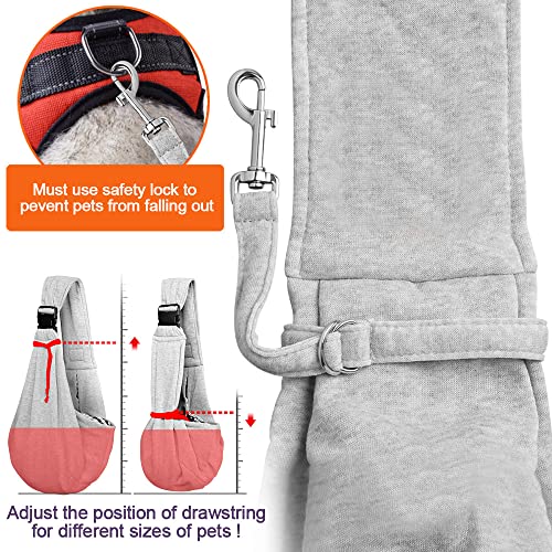 Tomkas Small Dog Cat Sling Carrier Puppy Purse Travel Wrap Soft Crossbody Pet Bag (Grey, M - Zip Pocket & Adjust Strap) - color: Grey