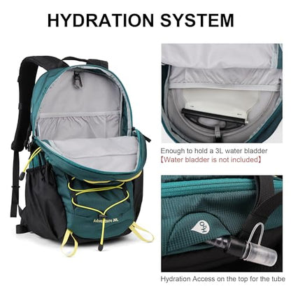 MOUNTAINTOP 25/30L Lightweight Hiking Backpack, Outdoor Daypack - color: 30l-dark Green