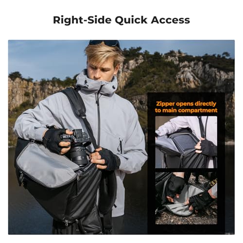 K&F Concept Camera Backpack, 30L Large Capacity Camera Bag, Waterproof DSLR Camera BackPack, Extra Large Photography Bag Backpack - color: Black, size: Large