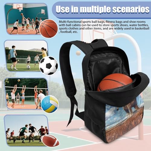 Basketball Backpack With Separate Ball Compartment And Shoes Fit Basketball Volleyball Football - color: Kangaroo