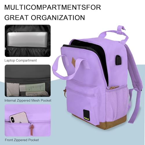 Goloni Small Carry On Travel Backpack with USB Charging Port, Lightweight Water Resistant Mini Carry-on Backpack for Men Women, Compact Personal Everyday Backpack,Purple - color: Purple