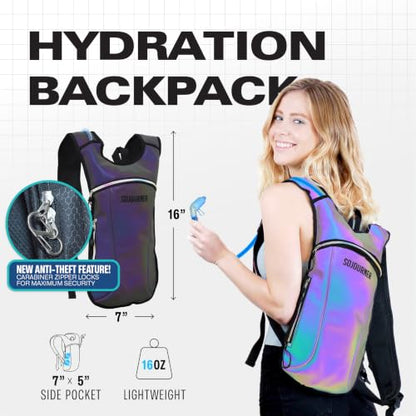 Sojourner Rave Hydration Pack - Hydration Backpack - Hydropack with 2L Bladder - Water Backpack for Festivals, Hiking, Running, Biking and More - color: Glow Green