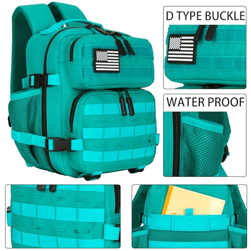 9L Mini Tactical Backpack for Men and Women Tactical Backpack Small for Hiking Small Tactical Bag Fitness Pack - color: Blackish Green