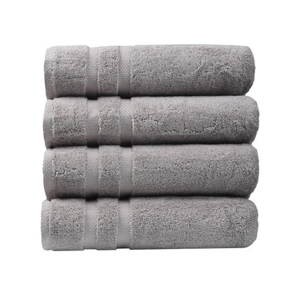SOFE H&L | Olea Luxury Cotton Turkish Bath Towels Set of 4 Cool Gray | Premium, Soft, Durable, Absorbent | Hotel Quality Plush Towels and Thick Towel Sets - color: Cool Gray, size: Set of 4 - Bath Towel