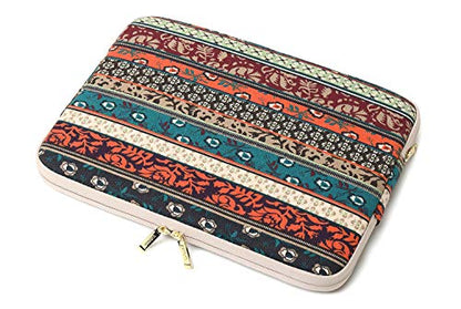 Kayond Canvas Water-Resistant 15.6 Inch Laptop Sleeve case for 15 inch 15.4 inch 15.6 inch Notebook Computer (15-15.6 inch, Red Bohemia) - color: Red Bohemia, size: 15-15.6 inch