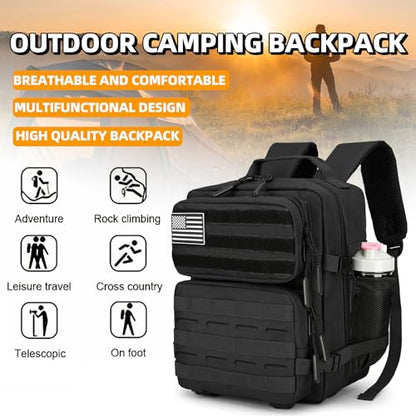 9L Mini Tactical Backpack for Men and Women Tactical Backpack Small for Hiking Small Tactical Bag Fitness Pack - color: Black