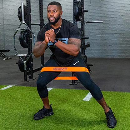 Serious Steel Fitness Fabric Mini Loop Non-Slip Resistance Band Set | Warm-Up, Physical Therapy, Glute Training, Speed and Agility Exercise Bands - color: Level 2 - Light (Orange)