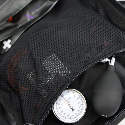 Lightning X Stocked Modular Trauma & Bleeding First Aid Responder Medical Backpack + Kit + Hydration Bladder - Black - color: Black W/ Hydration Bladder