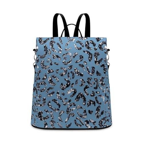 Blue Bling Print Backpack Purse for Women Anti-Theft Bag Fashion Bags Ladies Shoulder Travel Bag - color: Blue Bling Print, size: No Custom