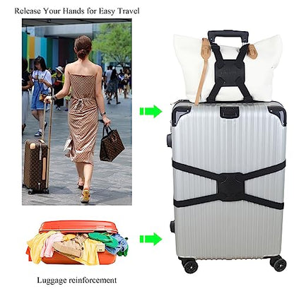 Luggage Bungee Bag Bungee, Luggage Straps Suitcase Adjustable Belt – an Adjustable and Portable Travel Suitcase Accessory-Black Buckle - color: Black buckle