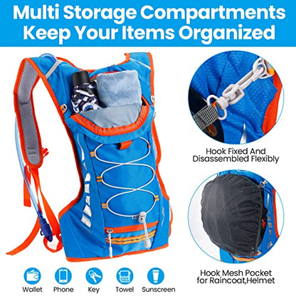 2 Set Hydration Backpack with 2L Water Bladder, Hydration Pack with Hydration Bladder Hiking Running Cycling Biking Water Backpack Pack for Men and Women