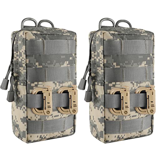 FRTKK 2 Pack Molle Pouches - Tactical Compact Water-Resistant EDC Pouch Bag Small Utility Pouch - color: 2 Pack-ACU 3