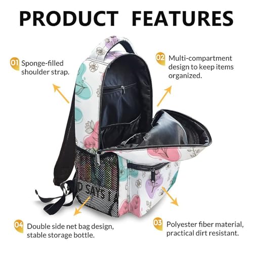 Kids Backpack School Backpacks for Girls Christian, Floral Gad Say Bookbag for Students Preschool Kindergarten Elementary Middle - color: White