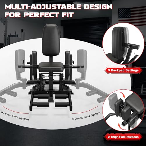 JELENS HA01 Hip Abductor Machine, Abduction Adduction Machine with Adjustable Resistance, Plate Loaded Inner and Outer Thigh Trainer for Home Gym - size: 90LB Black Weights Package