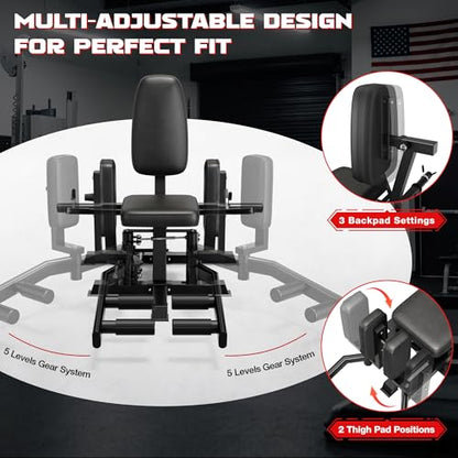 JELENS HA01 Hip Abductor Machine, Abduction Adduction Machine with Adjustable Resistance, Plate Loaded Inner and Outer Thigh Trainer for Home Gym - size: 90LB Black Weights Package