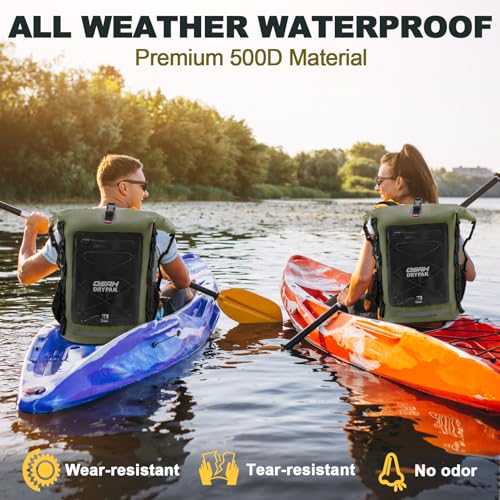 OSAH DRYPAK Waterproof Backpack Dry Bag 25L/35L/55L/85L – Heavy Duty Roll-Top Hiking Backpack Sack Keeps Gear Dry for Travel, Kayaking, Boating, Camping, Rafting and Fishing - color: Green, size: 25L