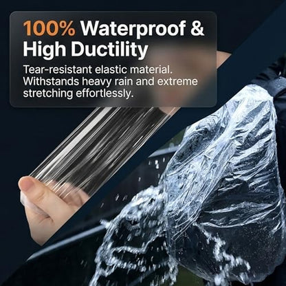 10 Pack Backpack Rain Cover Clear Waterproof Bag Cover for Backpack 15L-40L, Dustproof Backpack Cover for Air Travel, Hiking, Camping, Outdoor Essentials with Storage Box