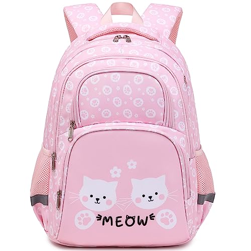 abshoo Cute Cat School Backpack For Girls Elementary Kindergarten Kids School Bag (Cat Pink A) - color: Cat Pink